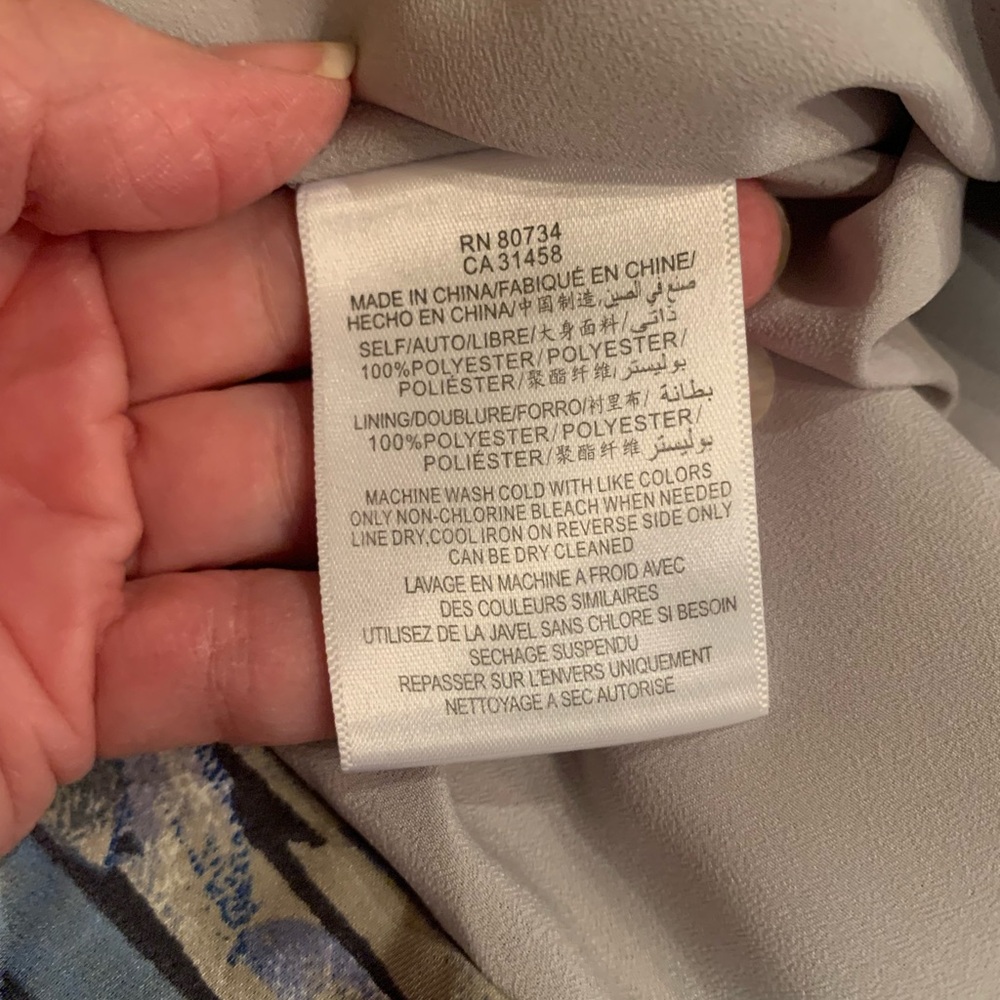 BCBGeneration Strapless Blue and Gray Patterned C… - image 3